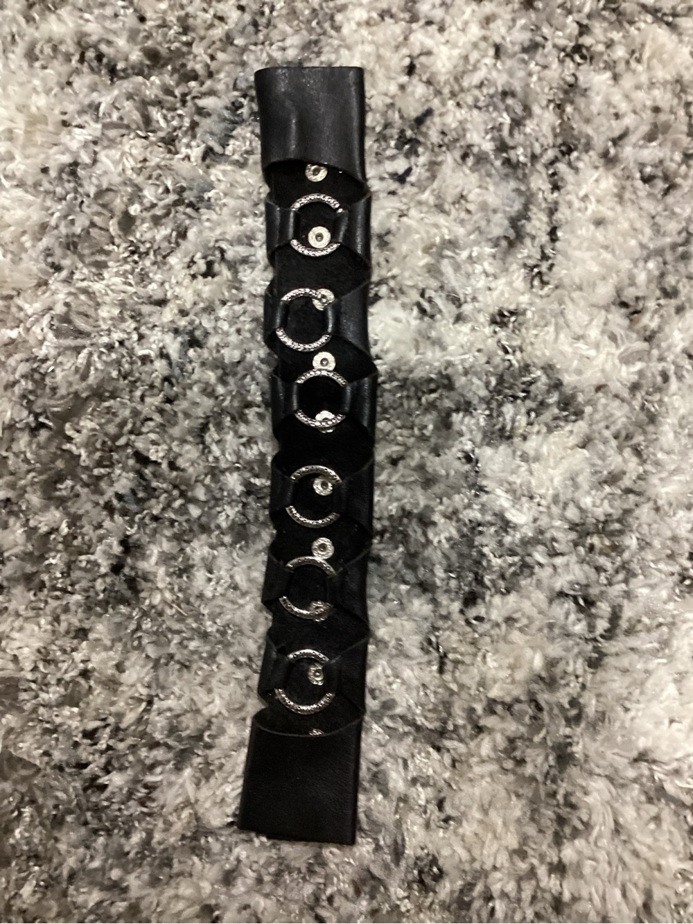 Harley-Davidson Black Leather Ponytail Strap